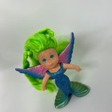 Kenner Sea Wees Shimmers Plume Mermaid Green And Blue Bird Wings 1986 4 Inches