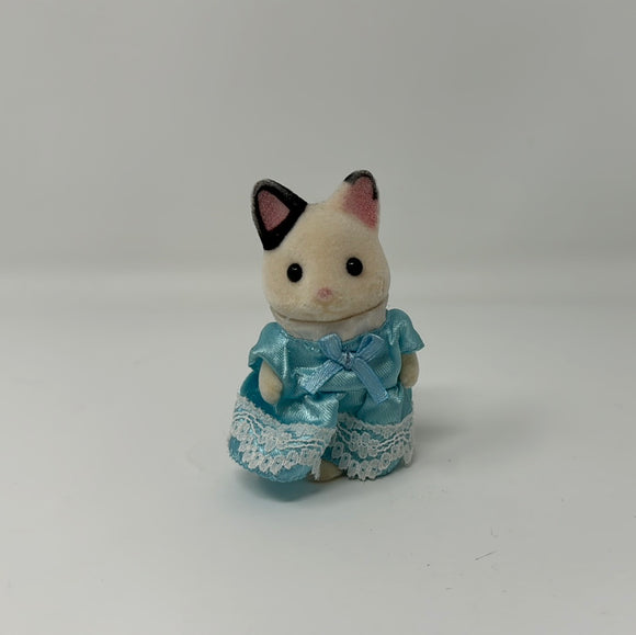 Sylvanian Families Calico Critters - Tuxedo Cat Blue Dress Sister Girl Lily Marlowe