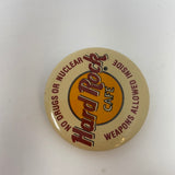 Vintage Button Pin Hard Rock Cafe No Drugs or Nuclear Weapons Allowed Inside
