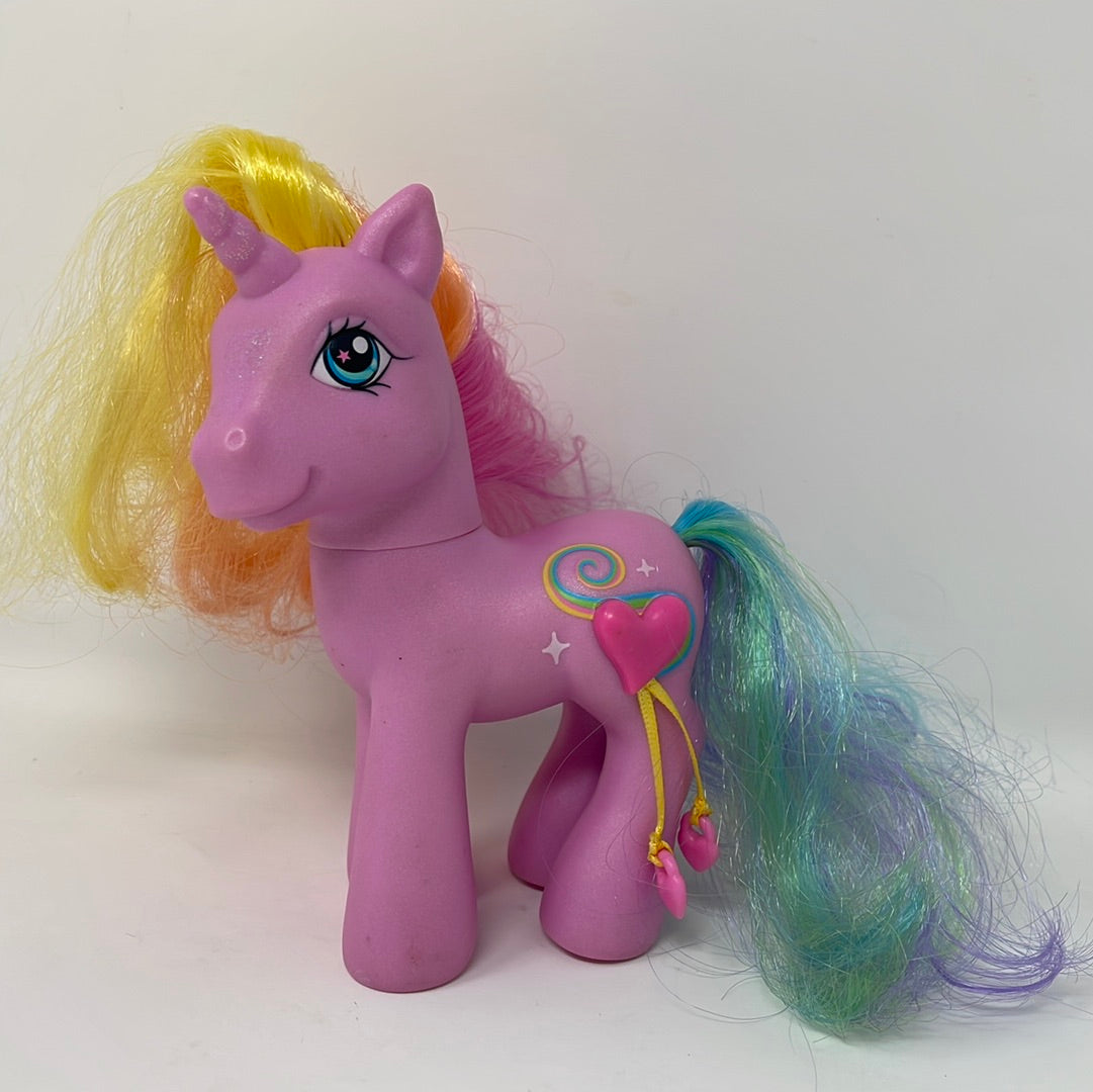 My Little Pony G3 3D Heart Symbol Rarity Unicorn Rainbow Hair Pink