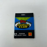 1991 Topps Stadium Club 12 Premium Hockey Cards Sealed Pack