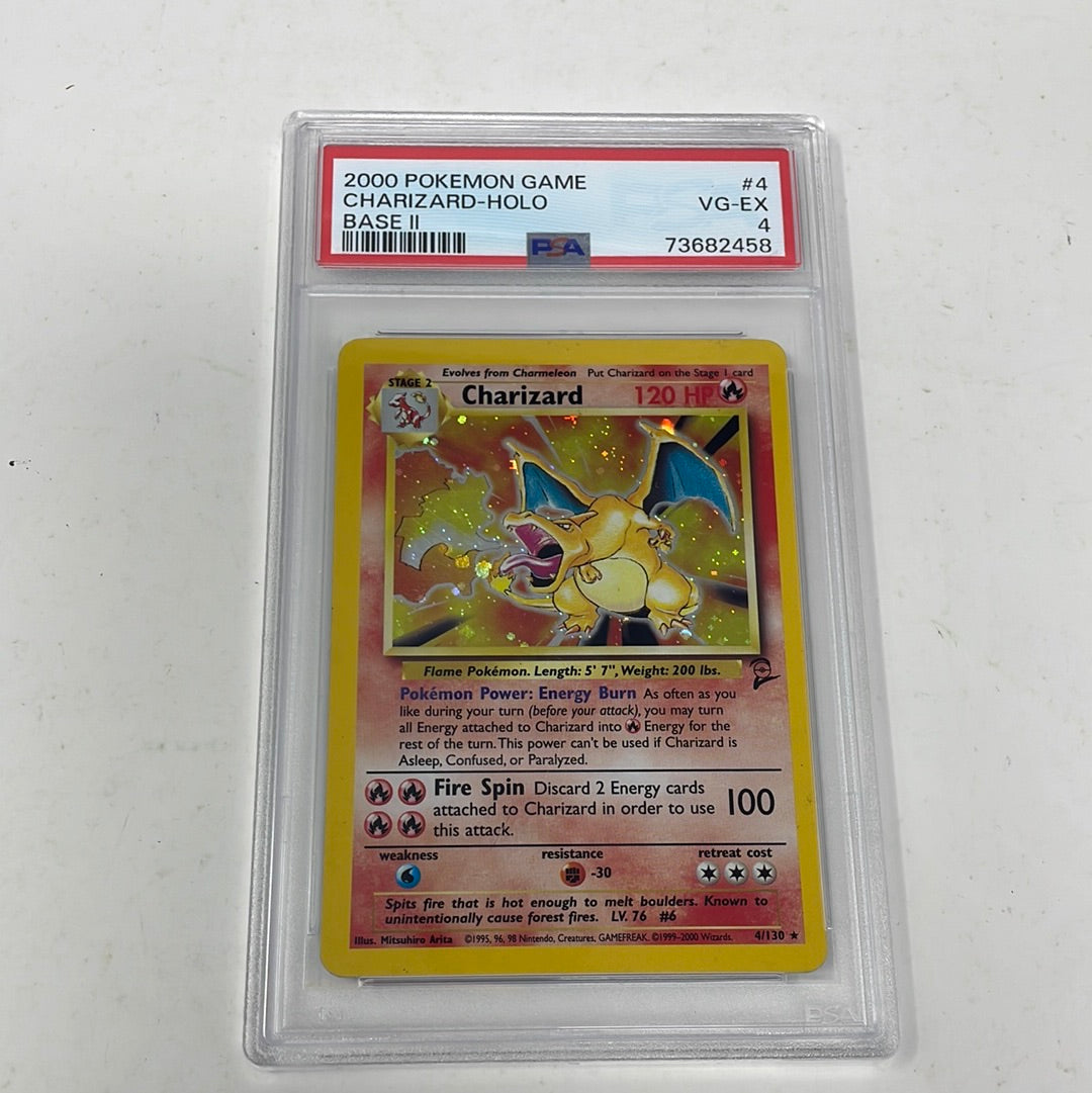2000 Pokémon Game Base II 2 Charizard Holo 4/130 PSA 4 VG-EX – shophobbymall