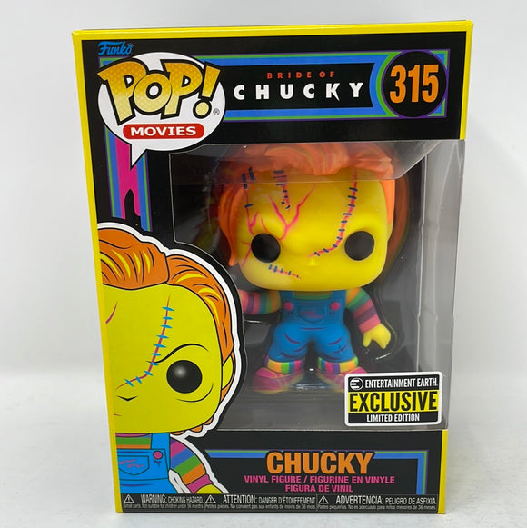 Funko Pop! Movies Bride Of Chucky Blacklight Entertainment Earth Exclusive Chucky 315
