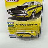 1970 Dodge Challenger T/A Banana Yellow Auto World Die-cast 1:64