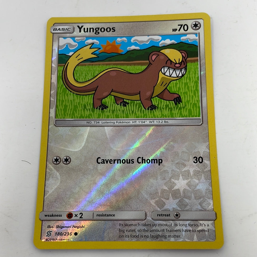 Pokemon Card Unified Minds 180/236 Yungoos Reverse Holo Common –  shophobbymall