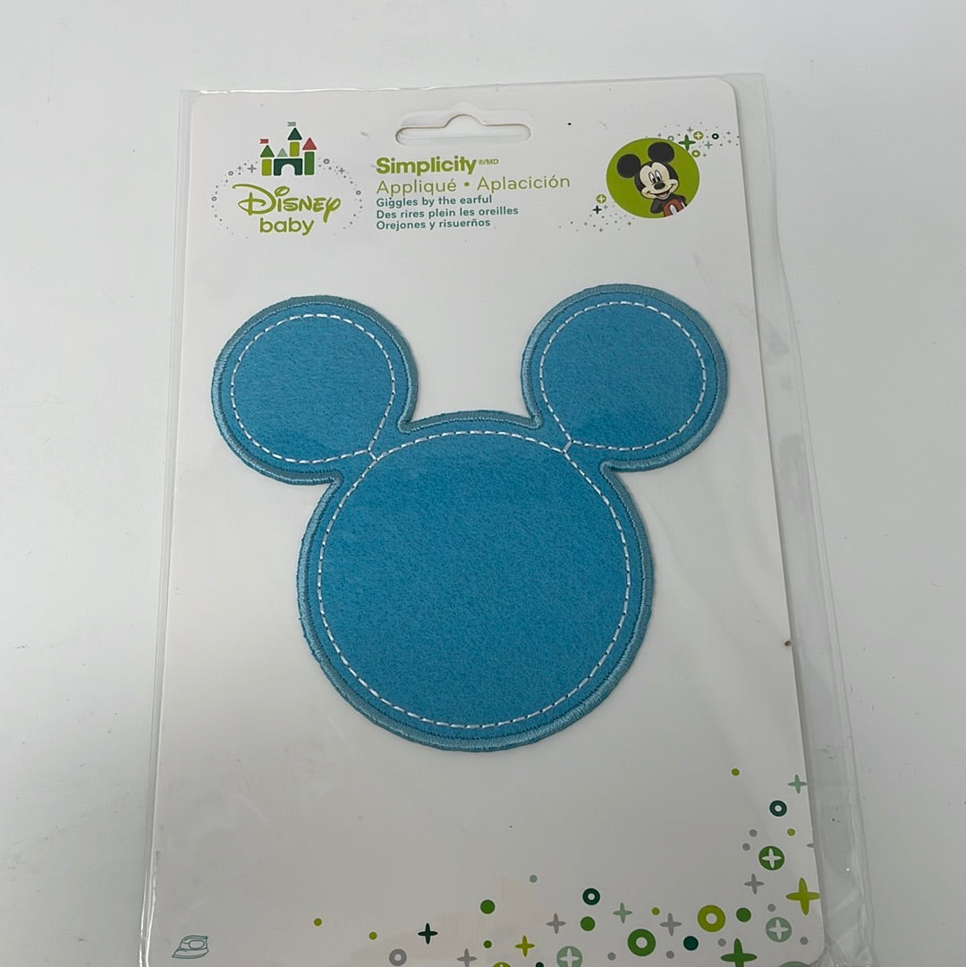 Simplicity Disney Mickey Mouse Iron On Patch, Black