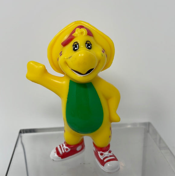 Vintage Barney BJ PVC Figure Toy 1996 Lyons Yellow Dinosaur 3” Inches Tall