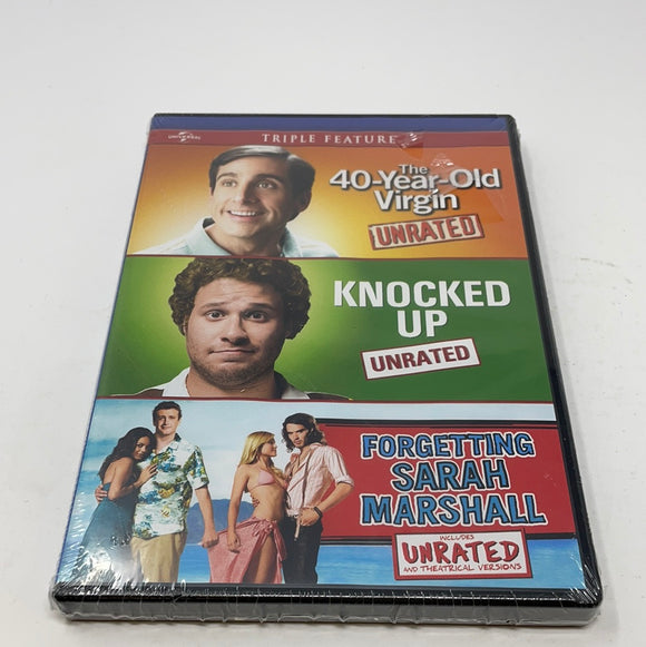 DVD Triple Feature The 40 Year Old Virgin/Knocked Up/Forgetting Sarah Marshall (Sealed)