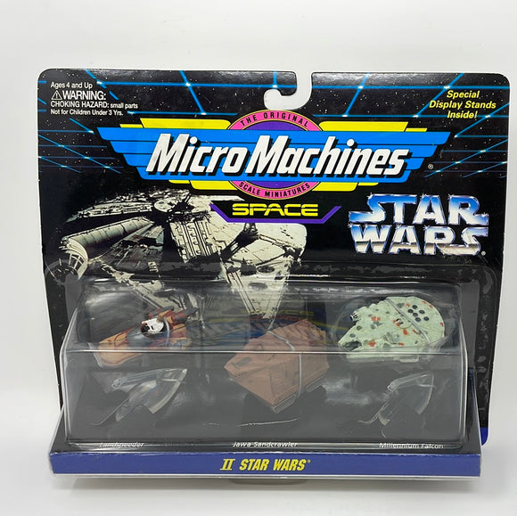 Micro Machines Space Star Wars II Star Wars Landspeeder, Jawa Sandcrawler, Millennium Falcon