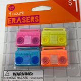 Radio 4 Pack Erasers