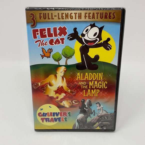 DVD 3 Full Length Features Felix the Cat, Aladdin and the Magic Lamp, Gulliver’s Travels (Sealed)