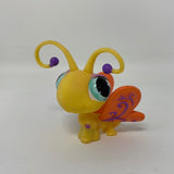 Littlest Pet Shop #497 Yellow Butterfly w/ Orange Wings Green Flower Eyes  LPS