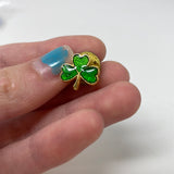 Vintage Lucky Green Clover Lapel Pin