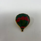 Hot Balloon Green and Red Enamel Pin