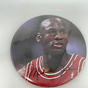 RARE VINTAGE MICHAEL JORDAN BUTTON PIN CHICAGO BULLS NBA JUMP INC