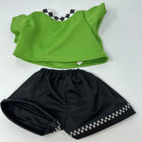 The Bear Factory Stuffed Animal Plushie Soccer Uniform Green Size 16"