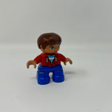 LEGO DUPLO BOY BROTHER CHILD KID Red Hoodie Shirt FIGURE Rare