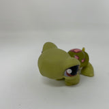 Littlest Pet Shop LPS Turtle Green and Pink with Brown Eyes