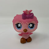 2007 Hasbro Littlest Pet Shop LPS #496 Pink Barn Owl Bird Flower Eyes Toy
