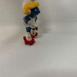 Smurfs Rollerskates Smurfette Vintage Smurf Figure PVC Toy Figurine 80s