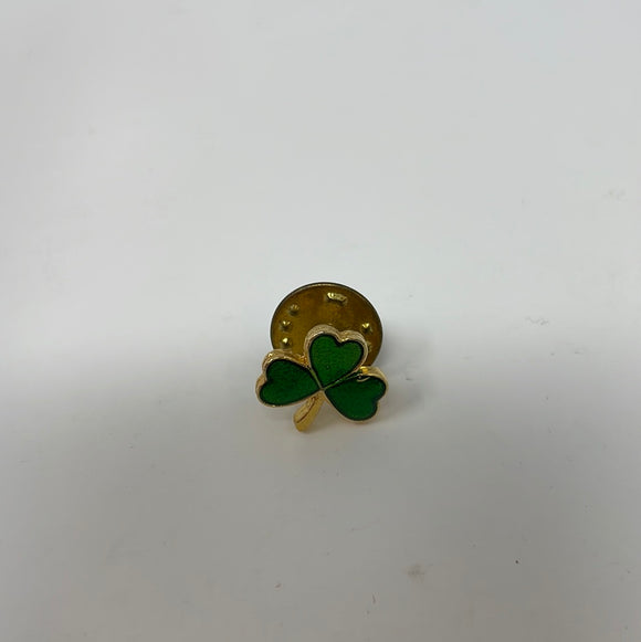 Vintage Lucky Green Clover Lapel Pin