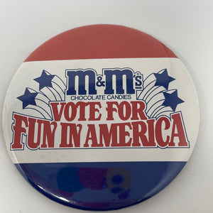 M&M’s Chocolate Candies Vote For Fun In America Pin