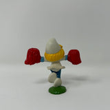 Smurfs Cheerleader Smurfette Smurf Vintage Rare PVC Toy Figurine 1981 Hong Kong