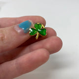 Vintage Lucky Green Clover Lapel Pin