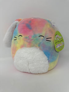 Squishmallows Candy Rainbow Tie Dye Bunny Plush 8" Furry Belly