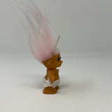 Russ Troll Doll 2” Pink Hair Brown Eyes Standing Baby Bunny Easter