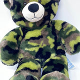 Build a Bear Camo Bear Green Camouflage Military Army 17" Retired Stuffed Plush.