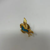 Flying Horse Gold and Blue Enamel Pin