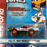 Auto World Silver Screen Machines Porky Pig 1967 mercury Cougar Looney Tunes Electric Slot Racer