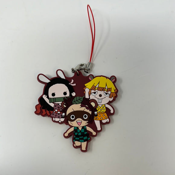 Demon Slayer Anime Rubber Keychain Tanjiro, Nezuko and Zenitsu