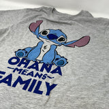 Disney Lilo & Stitch Ohana Means Family T-Shirt Size Medium M Heathered Gray
