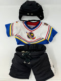 Build A Bear Hockey Uniform Padded Pants, Hockey Jersey and Helmet