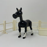 Fisher Price Little People Vintage 915/993 Castle Farm BLACK HORSE Hong Kong With Fence