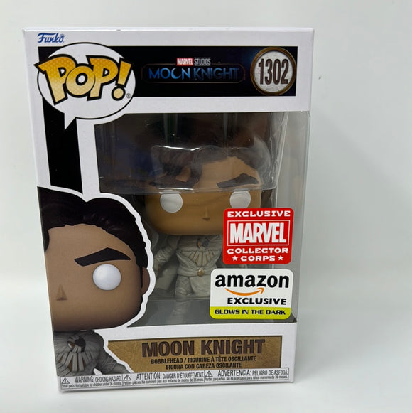 Funko Pop! Marvel Studios Moon Knight Marvel Collector Corps Exclusive Moon Knight Amazon Exclusive Glows In The Dark 1302