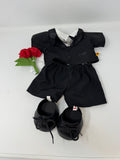 Build a Bear TUXEDO Shirt, Pants, Shoes and Roses Black Outfit Wedding Groom Suit