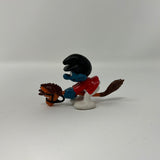 Smurfs Horse Rider Smurf Figure Vintage PVC Toy Peyo Figurine Jockey Hobby Horse