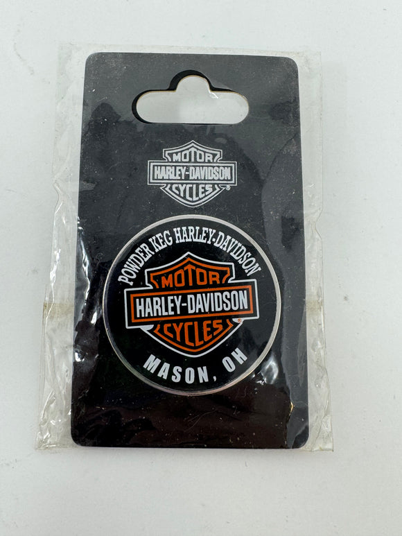 Powder Keg Harley-Davidson Motor Cycles Mason, Ohio Enamel Pin Brand New