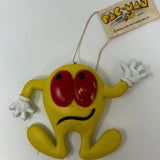 1980 Vintage Pac-Man Rubber Figurine Toy Figure Tag Red Eyes Ben Cooper Midway