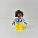 Lego Duplo WOMAN LADY MOM MOTHER 2.5" FIGURE Brown Hair Yellow Pants