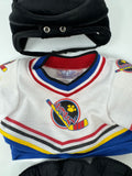 Build A Bear Hockey Uniform Padded Pants, Hockey Jersey and Helmet