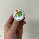 Good Luck Bear Green Care Bear American Greetings Pin Button Pinback 2001