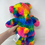 Build a Bear Tropicolor Bright Teddy Rainbow Tie Dye 17" Stuffed Animal Plush