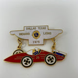 Vintage 1975 Indiana Lions Club - Dallas Texas Race Car Hat/Lapel Pin