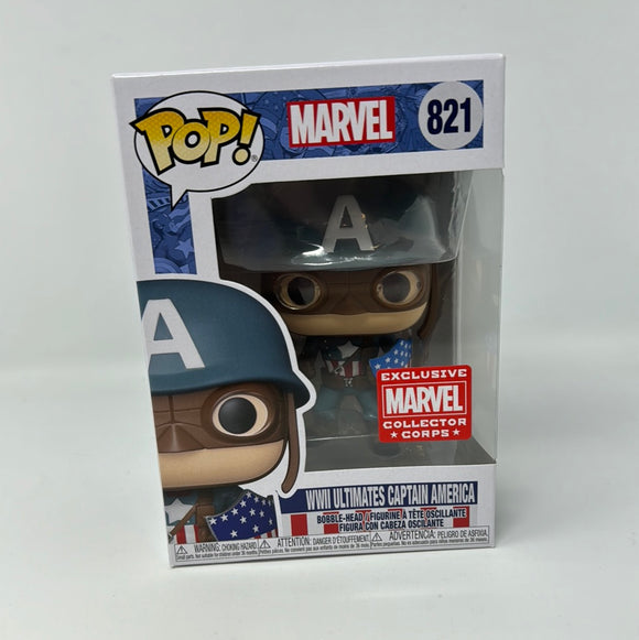 Funko Pop! Marvel WWII Ultimates Captain America Marvel Collector Corps Exclusive 821