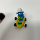 1990s Hardee's Smurf Skateboard Green Inner Tube PEYO PVC Figure - Loose
