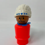 Vintage Fisher Price Little People Native American Indian Chief Light Coral Red